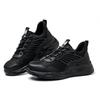 Men's Steel Head Safety Shoes Anti-smash Anti-Stab Pure Black Fashion Muscle Line Soles Outdoor Home Work Shoes