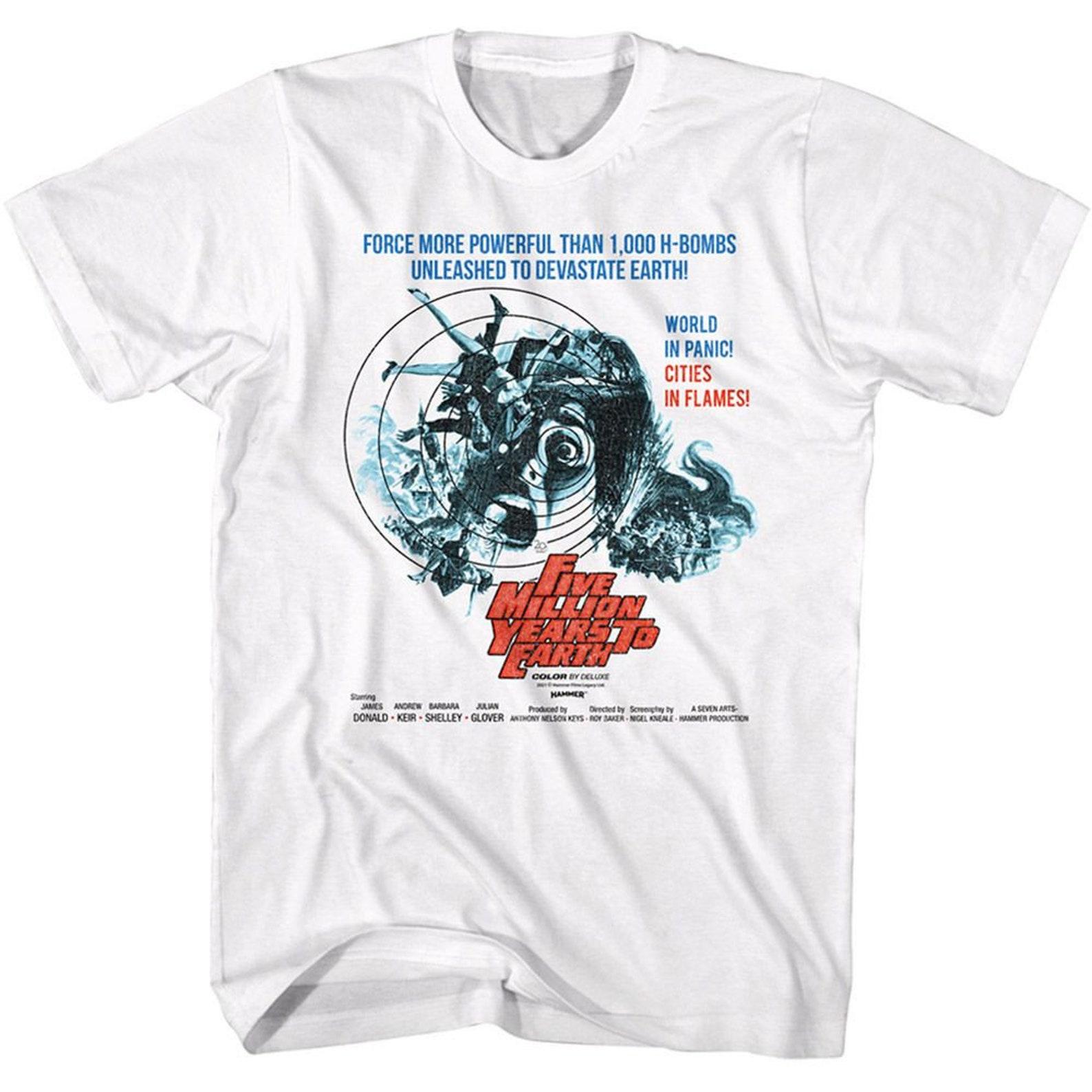 Hammer Horror Five Million Years To Earth White Adult T-Shirt 2XL