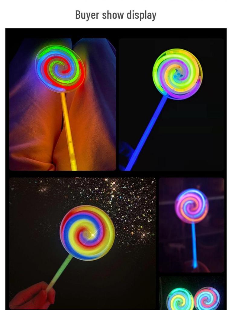 Colorful Rotating Glow Stick & Lollipop Light-Up Bracelet for Kids