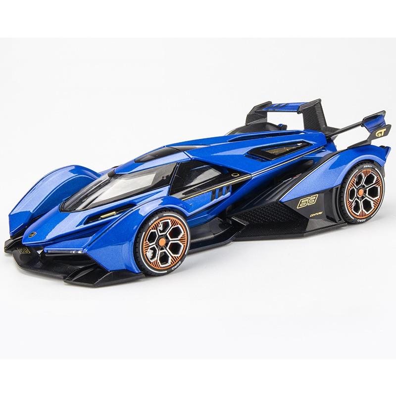 

1/22 Lambos Vision Gran Turismo V12 GT Литі під тиском та іграшкові транспортні засоби Металева іграшкова модель автомобіля Колекція звуку та світла Дитяча іграшка синій