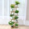 UNHO Blumenständer Blumenregal Bambus Blumenständer 6 Etagen Hoch Schmal Gartenregal Zimmerpflanzen Blumentöpfe Töpfe Bonsai Ständer Innen Außen Natur
