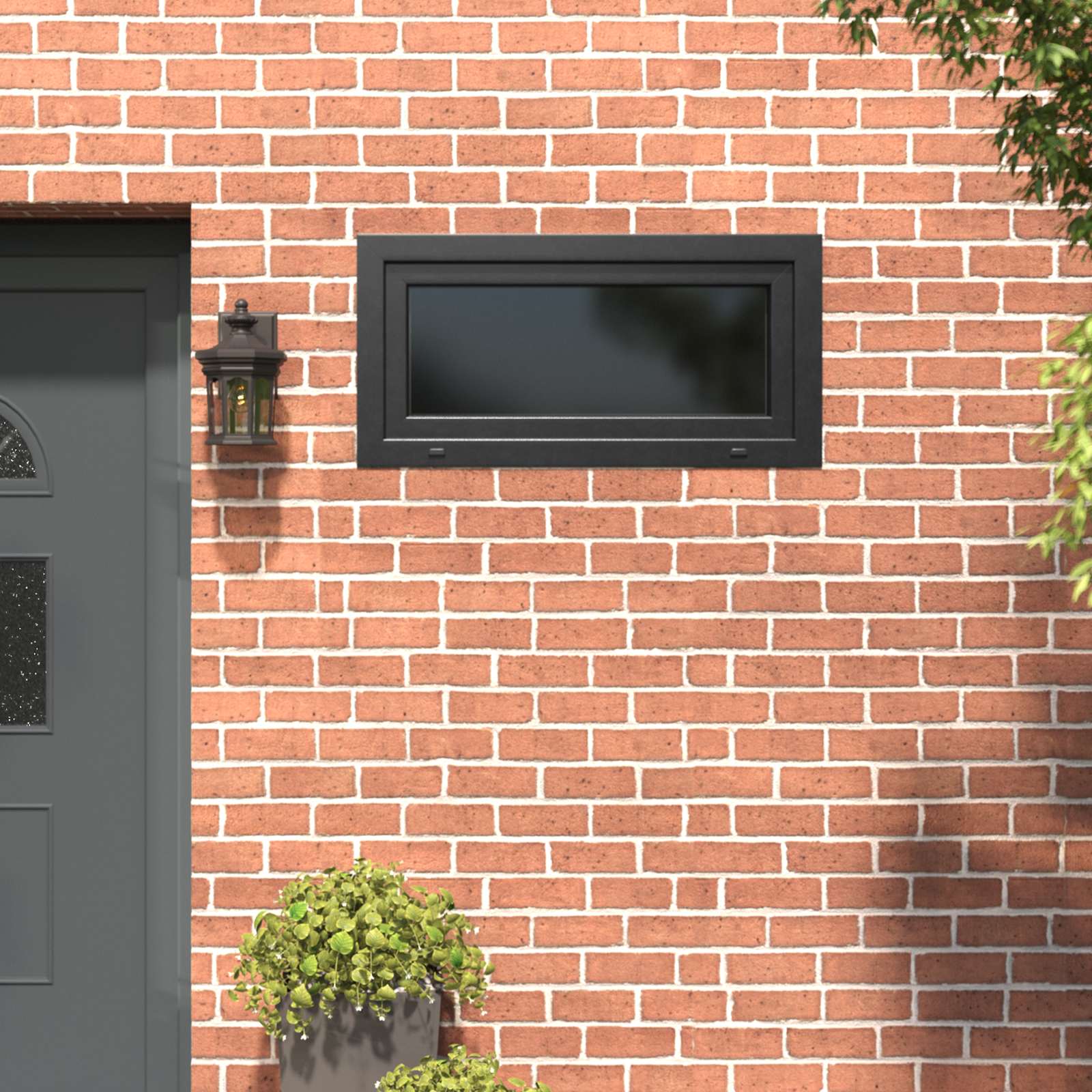 Kellerfenster RISOR 100 x 50 cm PVC und Glas Anthrazit