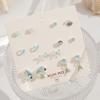 2024 New Blue Tone Silver Stud Earrings for Women