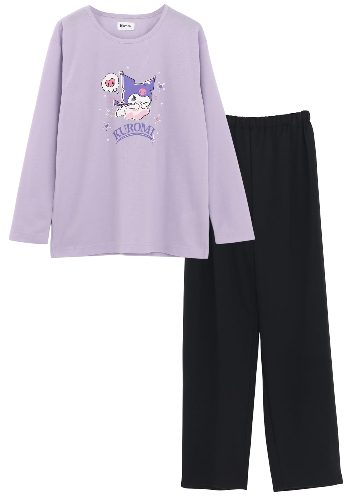 

Kaitak Family Sanrio Characters Kuromi Женская домашняя одежда, Пижама, Длинный рукав, Весна/Осень, M/L (М, Фиолетовый)