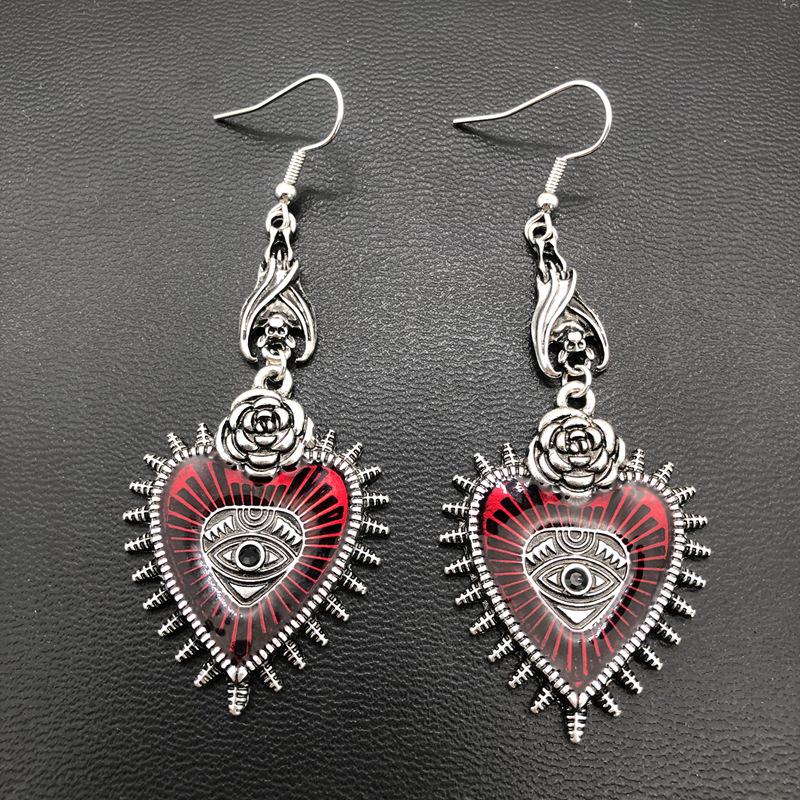 Party Jewelry Vintage Gothic Vampire Witch Black Rose Earrings For Women Creative Holiday Party Personalized Jewelry Accessories