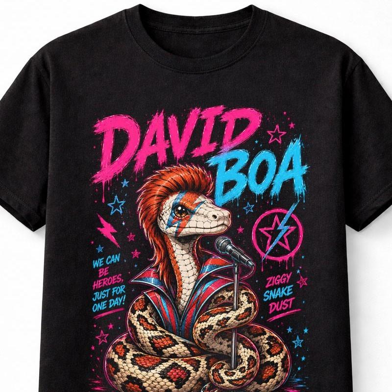 David Boa Funny Glam Rock Snake Ziggy Stardust Music Graphic Unisex TShirt