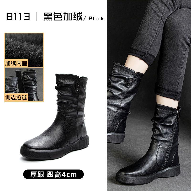 2025 Popular Versatile Leather Martin Boots Women's Shoes Autumn and Winter Short Skinny Boots Brown Maillard Knight Boots
