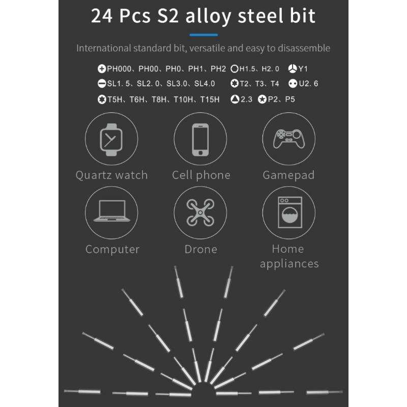 Kingsdun 28 In 1 Precision Electric Screwdriver Set