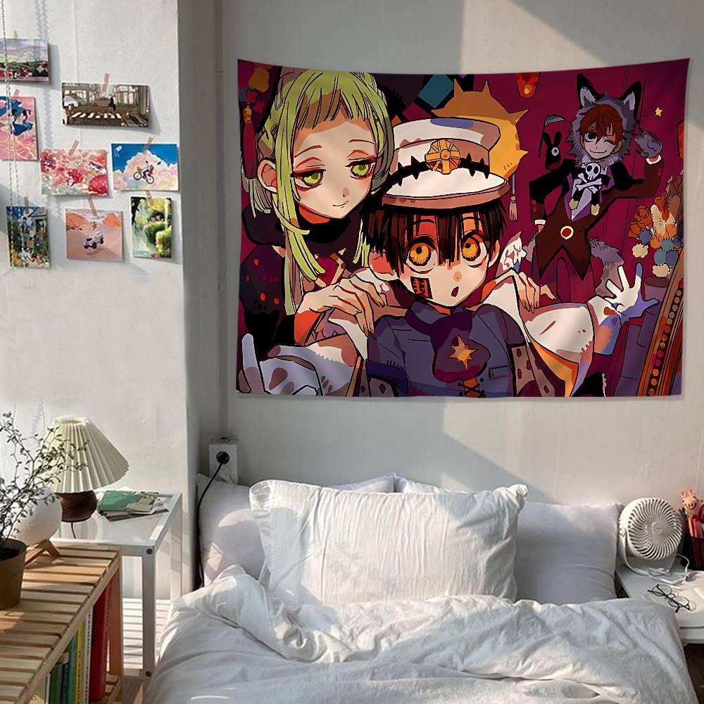 Anime Toilet Bound Hanako Kun Anime Tapestry Hippie Flower Wall Carpets Dorm Decor Cheap Hippie Wall Hanging