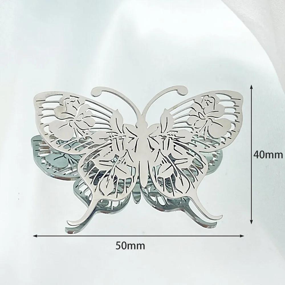 Stainless Steel Butterfly Brooch Gold Color Hollow insect Pattern Brooches Female Coat Dress Badge Women's Jewelry party Gift