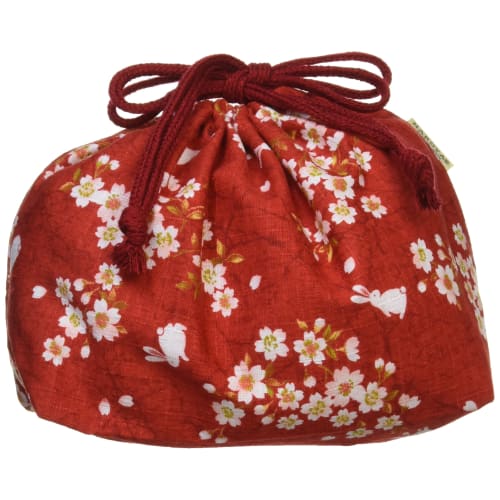 

Hakoya Tatsumiya Sakura Rabbit Drawstring Bag, Red, Size: Approx. W17 D9 H16 33617