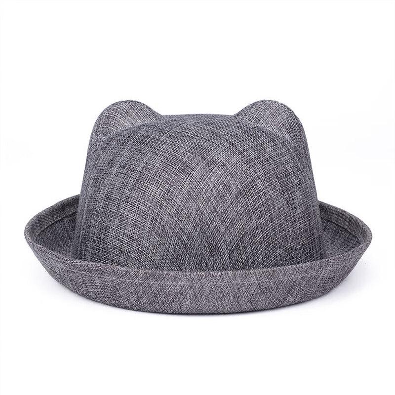 

ZHENYUEQI Linen Mesh Cat Ear Bucket Hat
