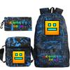 Funny Cartoon Geometry Dash Backpack 3pcs Set Students School Bags School Girls Boys Sports Bookbag Edition Trendy Backpack