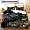 3PC Custom Name Raven Floral Garden Bedding Set Duvet Cover Closure Includes 1 Duvet Cover & 2 Pillowcases for Bedroom