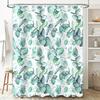 Green Eucalyptus Leaf Shower Curtain for Bathroom Decor Waterproof Fabric Bath Rug Set Waterproof Print Indoor Home Decoration W