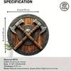 TOTNTUR 8 Inch Vintage Viking Crossed Axes Metal Wall Sign Aluminum Art Home Bar Cafe Decor