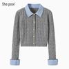 Ta Chi Women's Academy Style Lapel Knit Cardigan