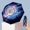 Manchester City Pattern Printed Mini 5 Folds 8 Ribs Compact Umbrella Windproof Waterproof Lightweight Portable Folding