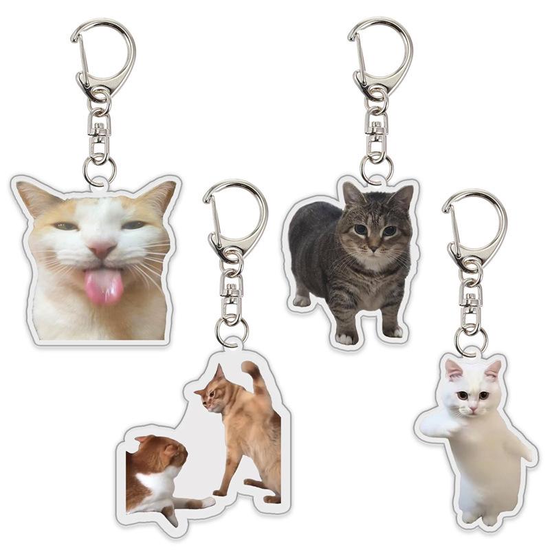 Viral Cat Expression Backpack Keychain Pendant