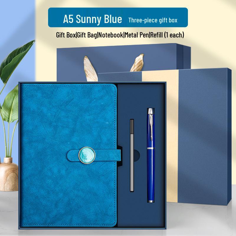 Customizable Logo Laptop Gift Set: Thickened A5 Notebook for Business Meetings