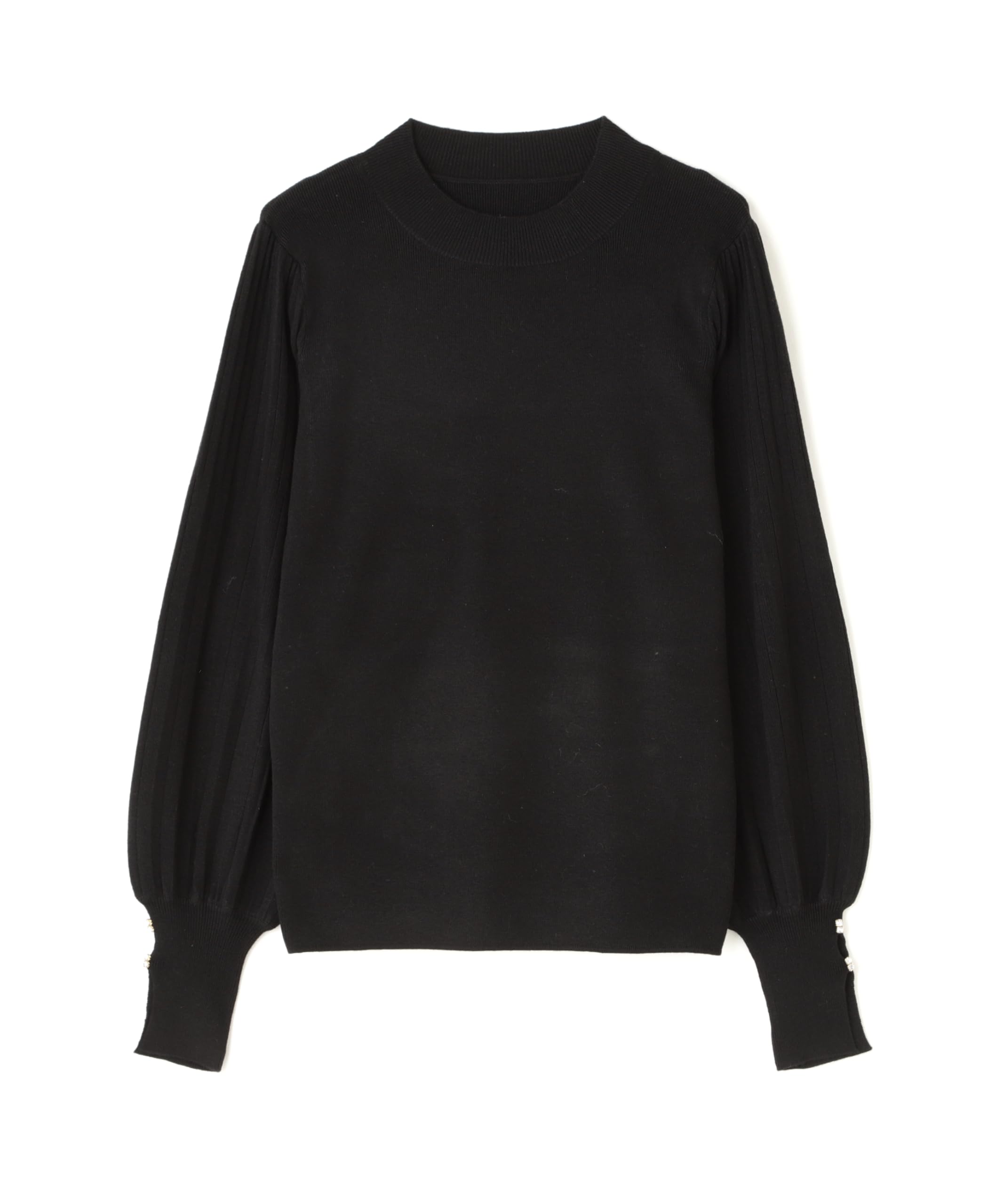 

Natural Beauty Basics Pleated Sleeve Jeweled Knit Black Women s Sweater, чёрный