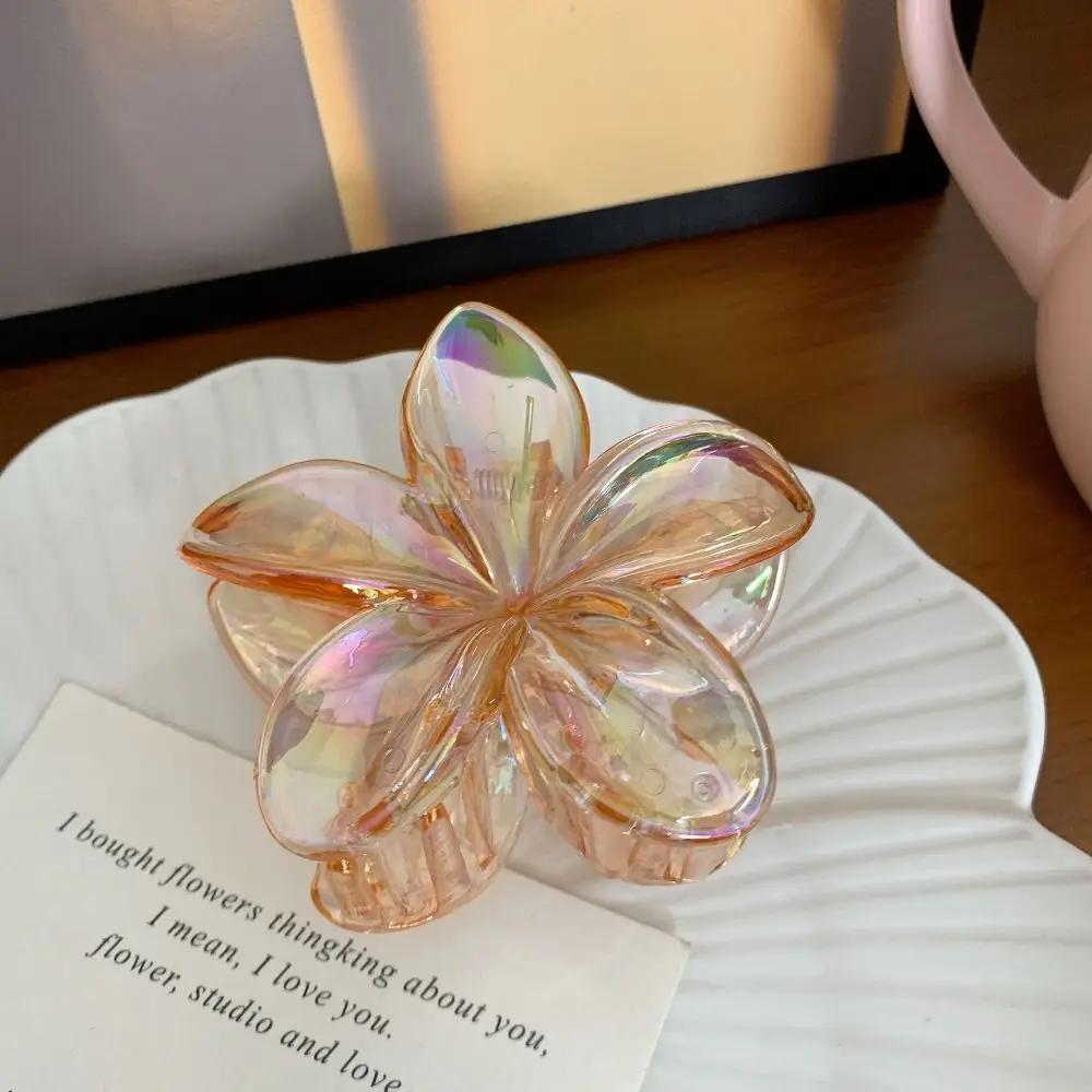 Hairpin Flower Hair Clip Cute Grab Clip Plastic Large Hair Claw Beach Headwear Hair Accessories Transparent Hair Clip Female