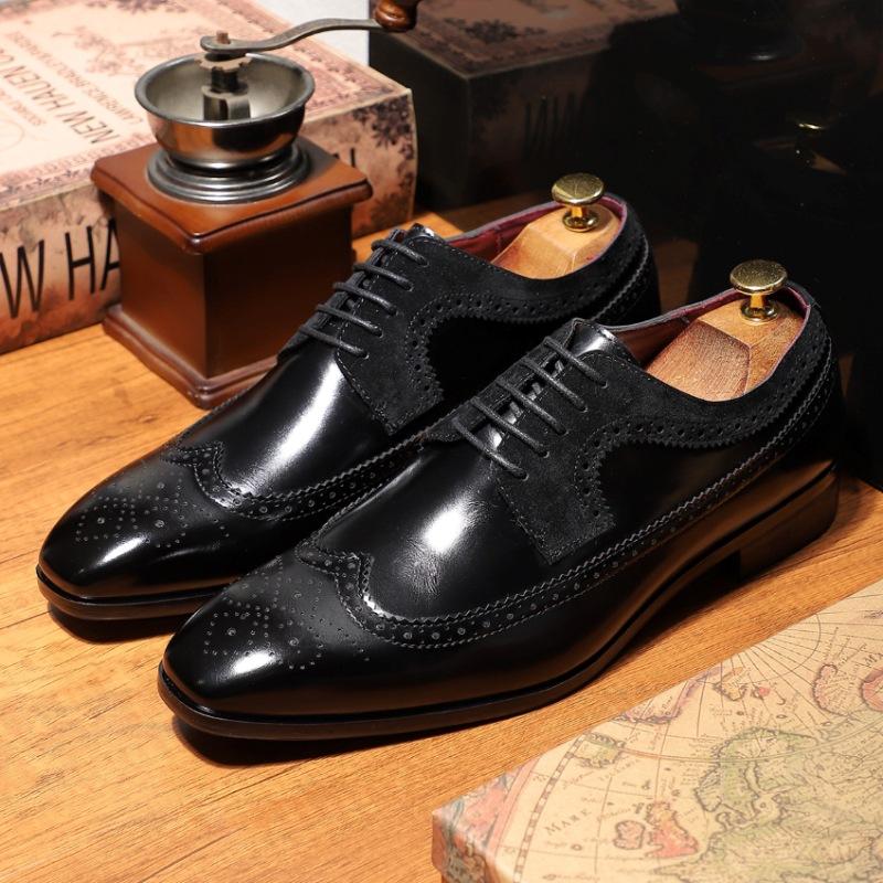 

Новые деловые повседневные кожаные туфли мужские нарядные большого размера 48 универсальные повседневные свадебные туфли для ежедневной работы мужская обувь 39 чёрный