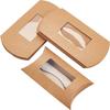 20pcs Paper Pillow Boxes Gift Candy Packing Box with Clear Window BurlyWood 17.5x10x3.8cm