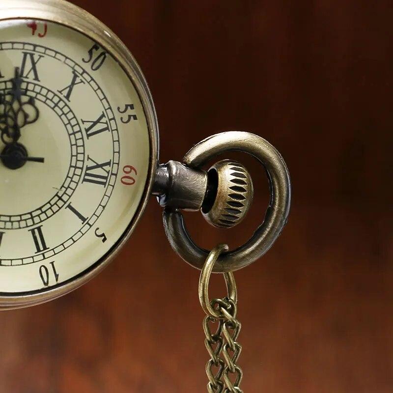 

Бронзовые римские карманные часы, антикварные цифры, цепочка, ожерелье, кулон, кварц LL@17