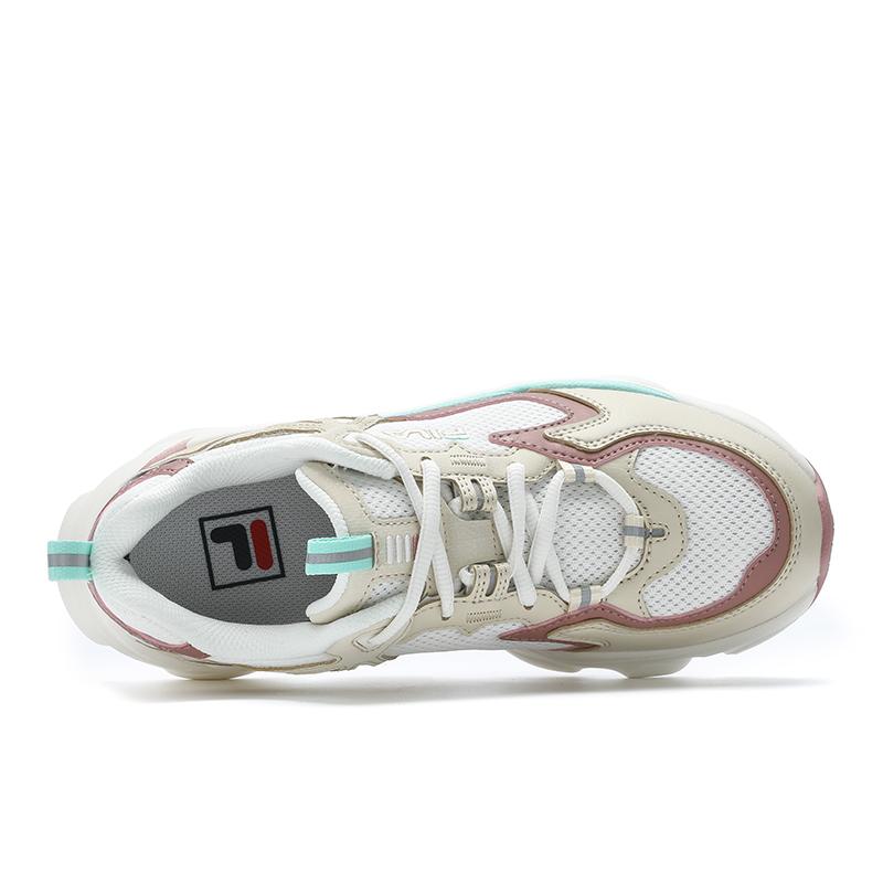 Fila Retro Series Versatile Fashion Trend Low-Top Casual Shoes Women Sneaker Snow-White Angora-Brown F12W422111FSB