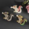 Baroque Luxury Cute Squirrel Animal Design Men Women Brooch Pin Wedding Party Couple Surprise Gift Jewelry Accessories