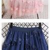 Vintage High Waist Skirt with 3D Floral Embroidery A-line Skirt for Women