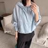 Women's Summer Korean Style Hooded Short Jacket, Versatile and Loose with Double Zipper, Mesh Lining, Sun Protection, Thin.