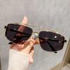 Durable High Quality Retro High End Designer Style Trendy Alloy Metal Square Shaped Female For Both Male Sun Glasses