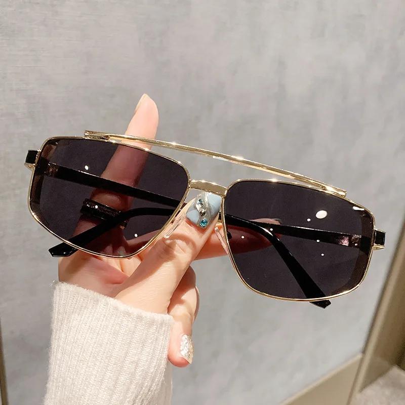 

Винтажные дизайнерские металлические солнцезащитные очки класса люкс для женщин и мужчин, солнцезащитные очки стимпанк, популярные, с неправильной квадратной оправой, модные
