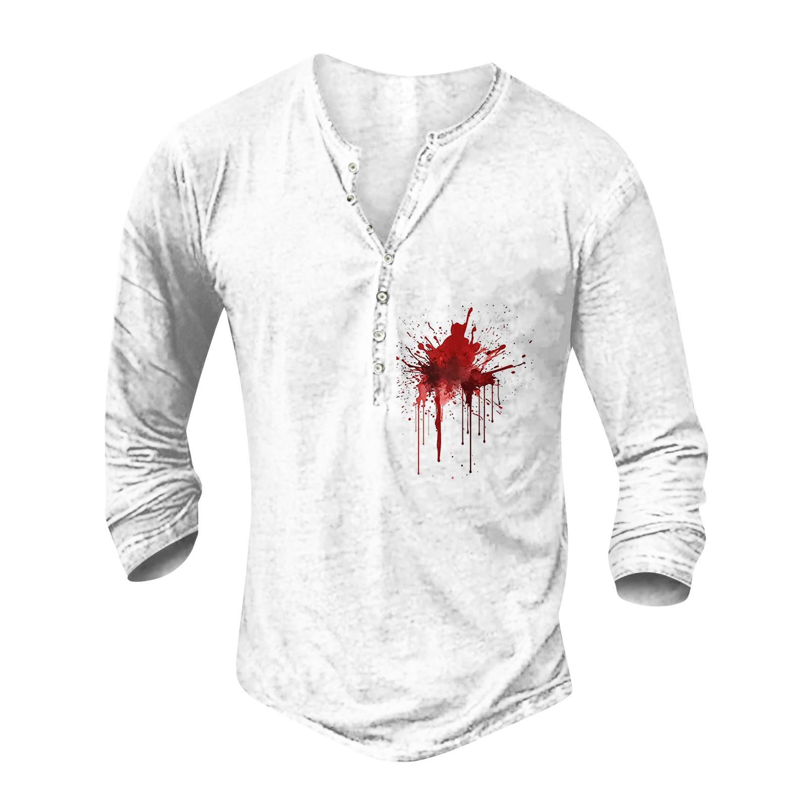 

Чоловіча футболка з принтом на відкритому повітрі в стилі ретро, ​​вільний топ з довгими рукавами S