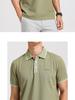 Langdeng Men's Business and Leisure Refreshing Tencel Cotton Mulberry Silk Polo Shirt