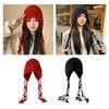 Cute Knit Beanie Hat Earflaps Cap Womens Winter Warm Soft Knitted Woolen Hat Crochet Tassels Beanies Hat