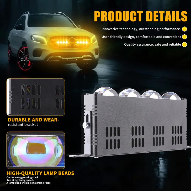 Car Grill Led Work Light Bar Addtional Led Bar White Yellow Spotlights Grille Lights 12-24V for Motorcycle Offroad 4X4 Truck