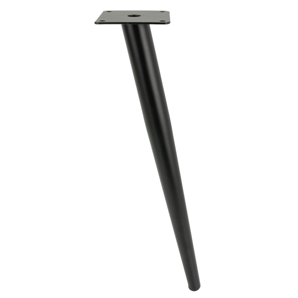 Furniture leg, oblique pin, black, 40 cm
