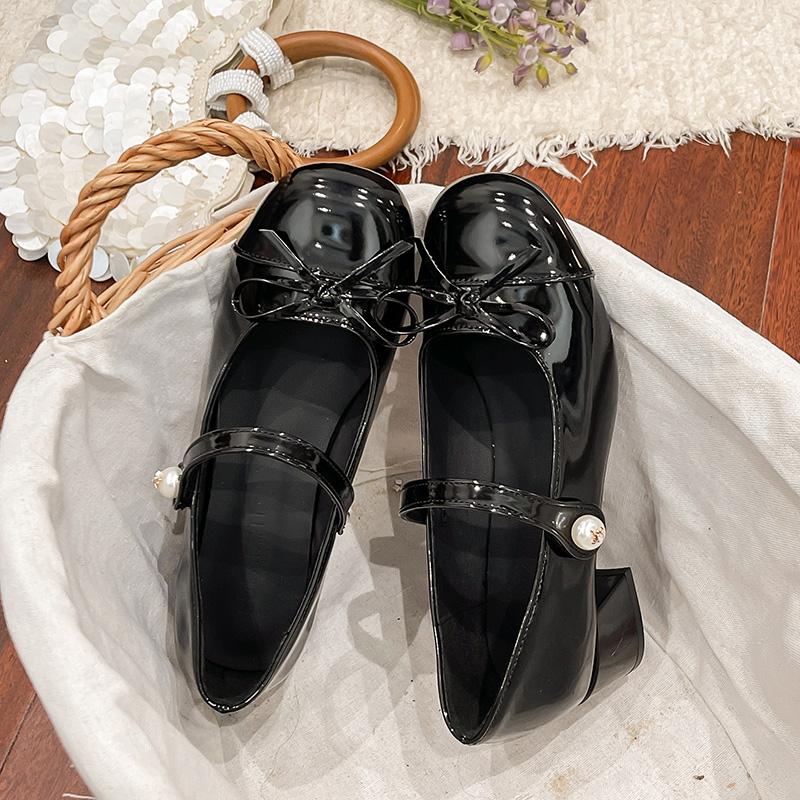 

Fashion Spring/Summer New Style Fashionable Mary Jane Shoes Shallow Round Toe Mid Heel Shoes Ladies Elegant Outdoor Single Pumps Shoes 35
