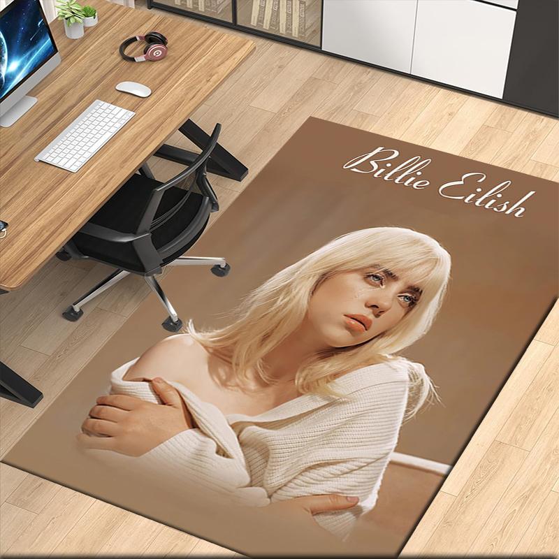 Billie Eilish Teppich mit Aufdruck, für Bürostuhl Wohnzimmer Schlafzimmer Küche Raumdekoration Geschenke.