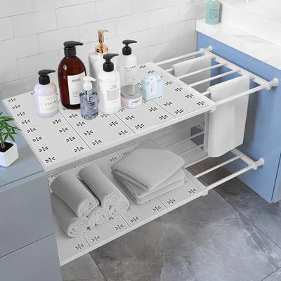 Przegroda do szafy, rozszerzalne półki do przechowywania w domu, duża pojemność, półka napinająca do szafy, przechowywanie w szafce, przegroda do regału kuchennego