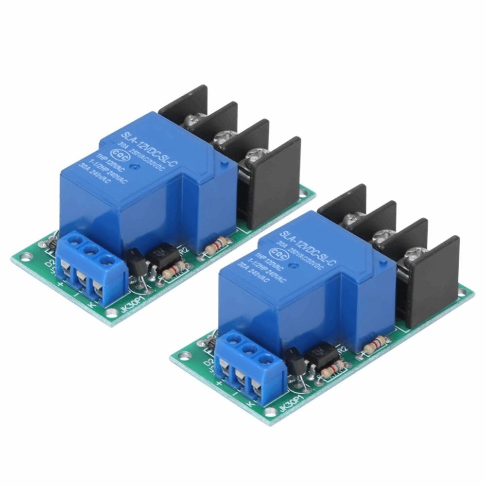 

2Pcs JK30P1-12V 1 Channel Relay Module 30A 12V 1-Way Relay Expansion Board with Optocoupler Isolation Low Level Trigger JK30P1-12V