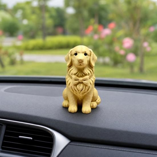 3D Printed Dog Figurine Mini Bow Tie Dog Collectible Statue Animal Shape Desktop