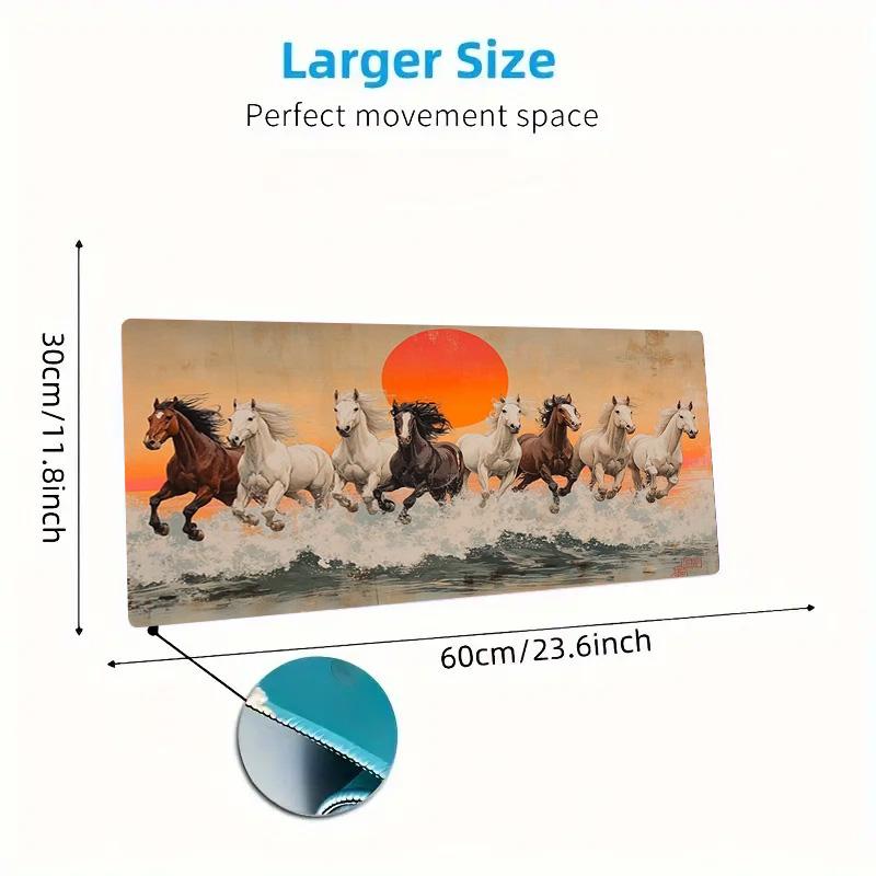 Horses Color Mouse Pad Large Gaming Table Cushion Non-slip Laptop Tablet Big Mousepad XXL Mat Mini PC Playmat With Lock edge