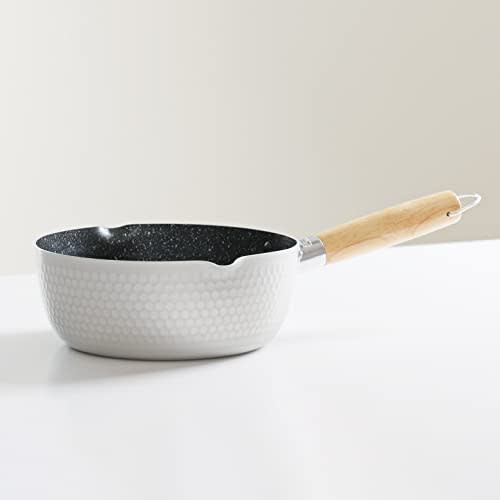 Pearl Metal Yukihira Saucepan (Snow Pot), 20cm, IH Compatible, Marble Finish, Anodized Aluminum, HB-6542