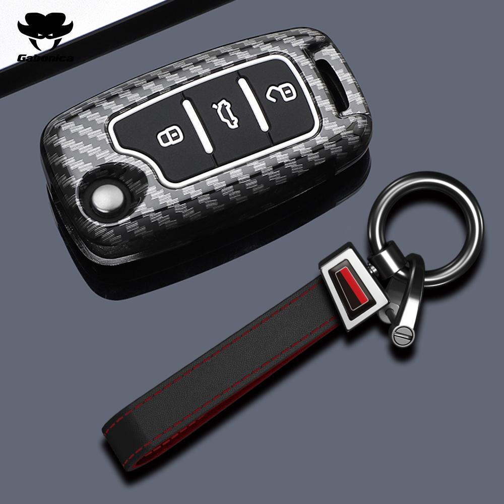 Abs Carbon Fiber Car Key Case Cover For Vw Volkswagen Polo Tiguan Passat B5 B6 B7 Golf 4 5 6 Mk6 Jetta Lavida For Skoda Octavia