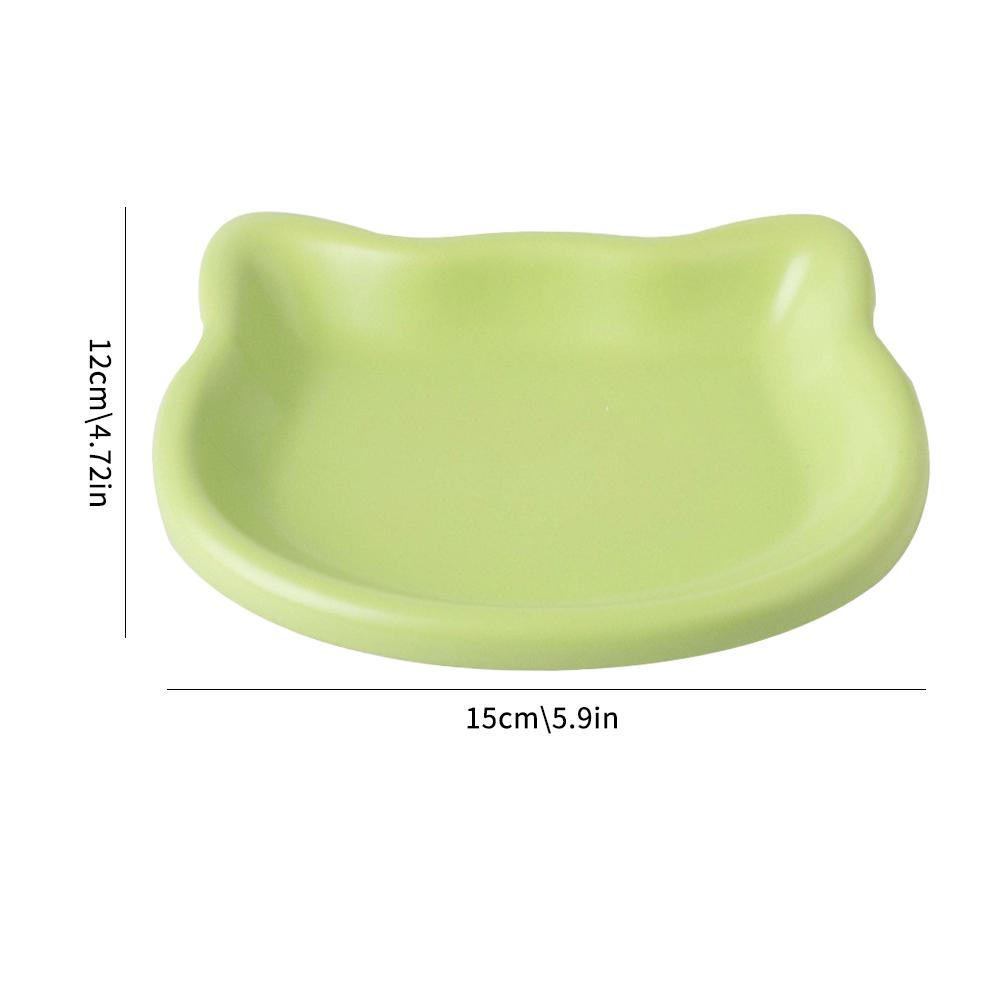 Multicolor Cat-Shaped Plastic Cat Bowl Set Cartoon Non-Slip Pet Food Dish for Cats Ideal Pet Supplies