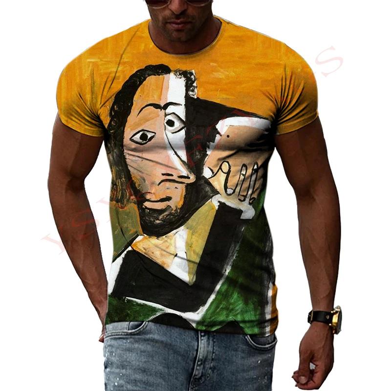 Impressionist Master Picasso Classic Oil Painting 3D HD Print Men And Women Art Taste Charm Short Sleeve Round Neck T-shirt Top